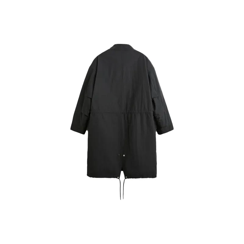 ZARA Trench Coats Men Black-1