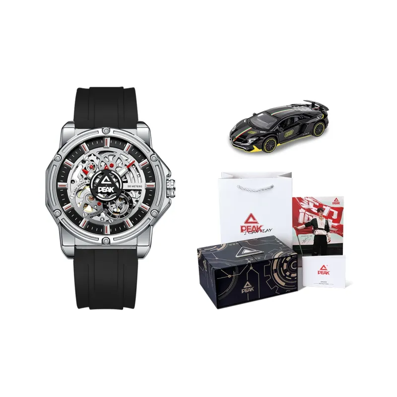 PEAK Challenger Collection Mechanical Movement Silicone Strap Watch Men's Watches Cut Out Dial-5