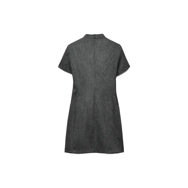 ZARA Short Sleeved Dresses Women's Zebra Print Lake Blue-1
