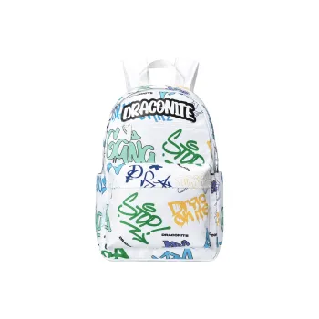 DRACONITE Polyester Student Backpack Regular Unisex Dazzling Color White