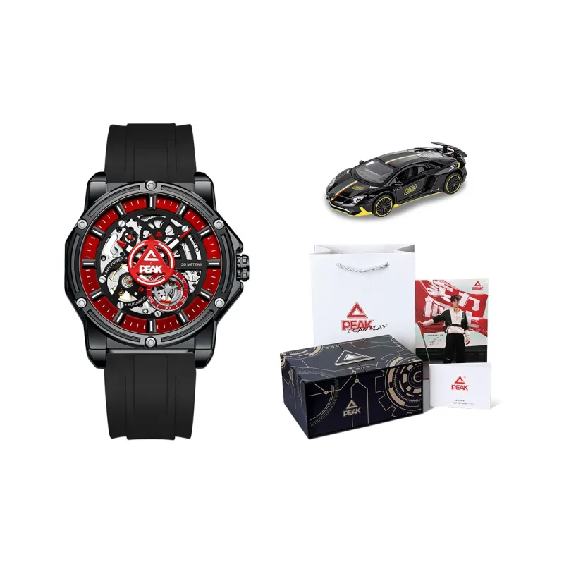 PEAK Challenger Collection Mechanical Movement Silicone Strap Watch Men's Watches Cut Out Dial-6