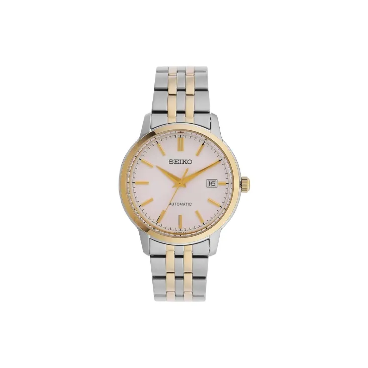 SEIKO Automatic Mechanical Movement Stainless Steel Strap Watch Men's Watches White Dial-0