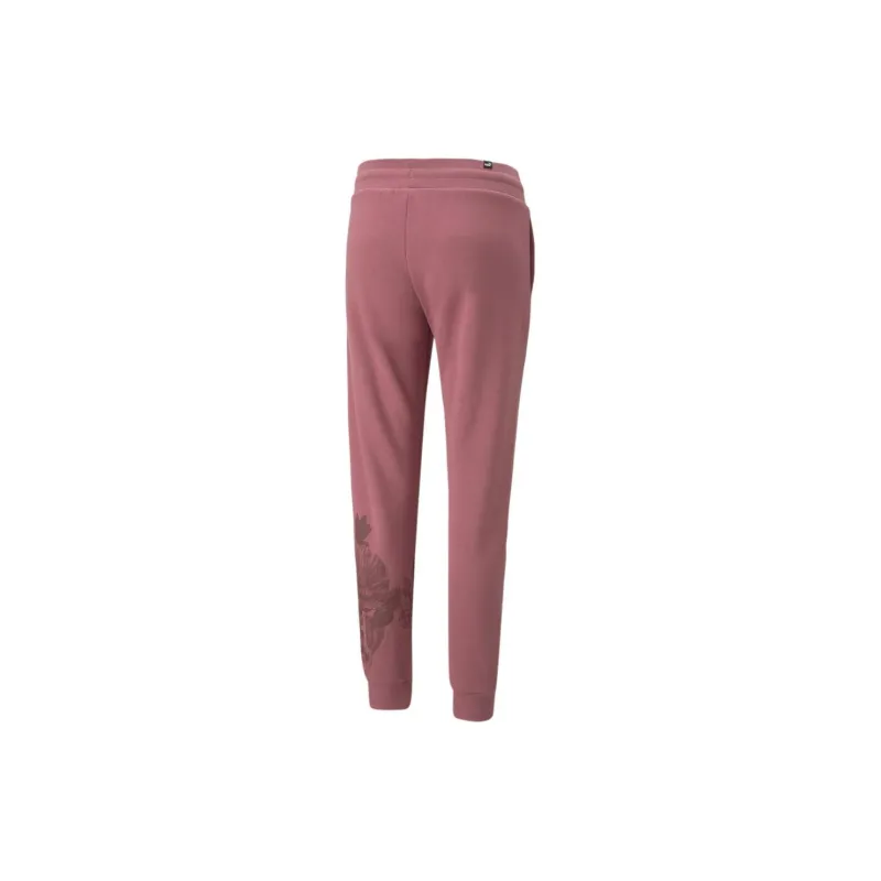 PUMA Essentials+ Essentials+ FROZEN FLOWER Graphic Sweatpants Knitted Sports Pants Women's Coffee-1