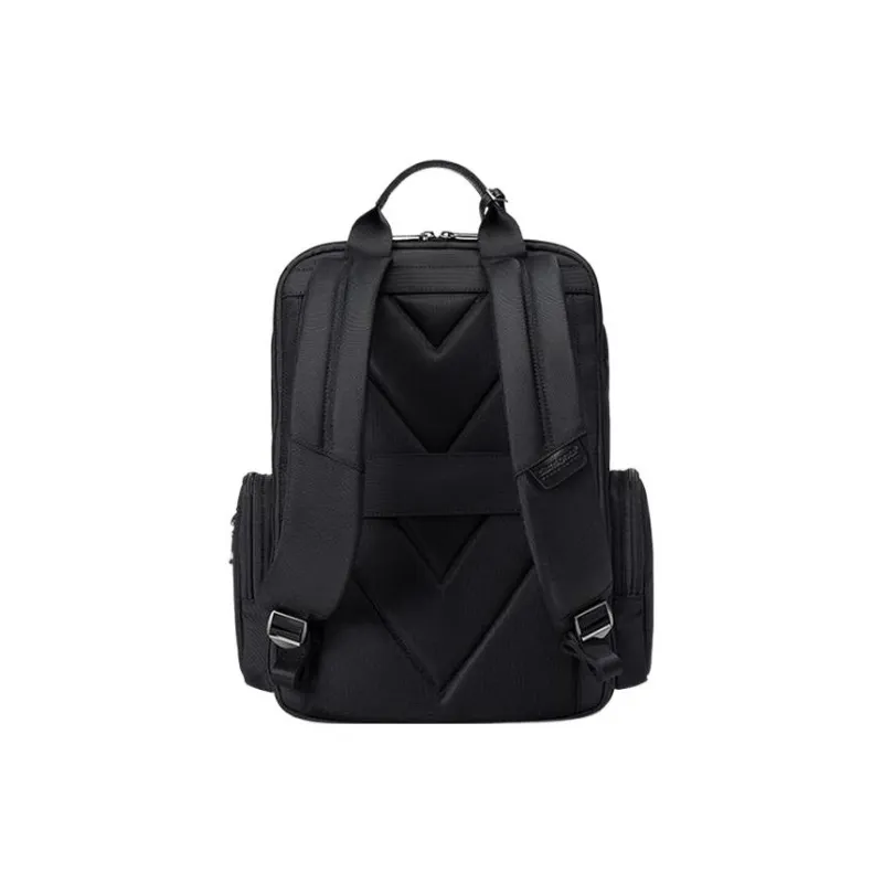 SAMSONITE SBL ENCODE Fabric Cow Leather Patchwork Backpack Men's Black-3