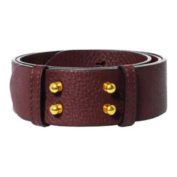 Burberry Grained Leather Bag Straps Small Size Women's Dark Purple Red