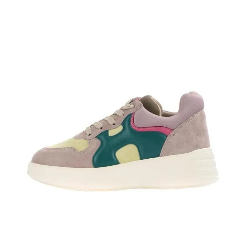 HOGAN Rebel Slip-Resistant Low-Top Casual Shoes Women's Gray Green-0