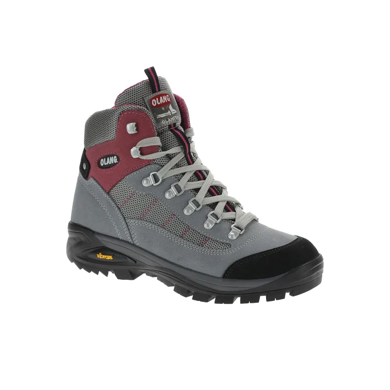 OLANG High Top Outdoor Shoes Unisex Gray Red-1