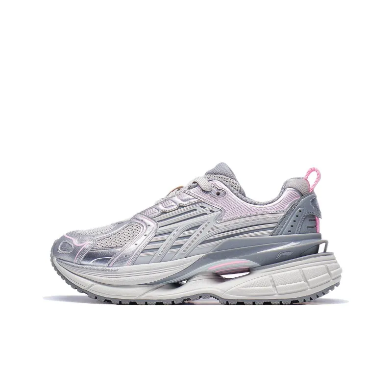 LiNing Comet 5 Yixing 5 Abrasion Resistant Rebound Low Top Casual Shoes Women's Silver Gray-0