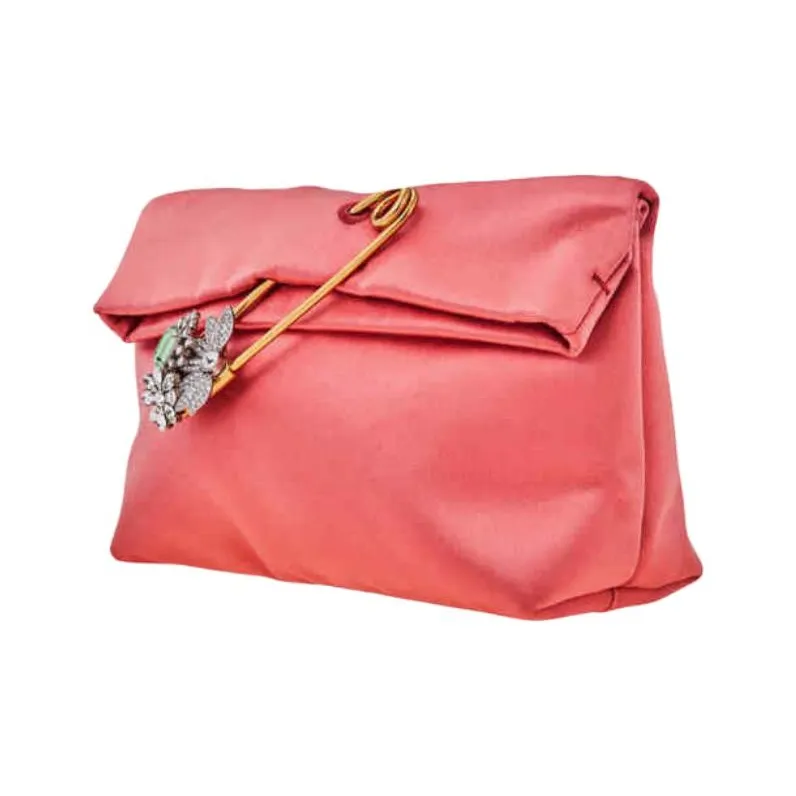 Burberry Satin Clutch Small Size Women's Cinnamon-2