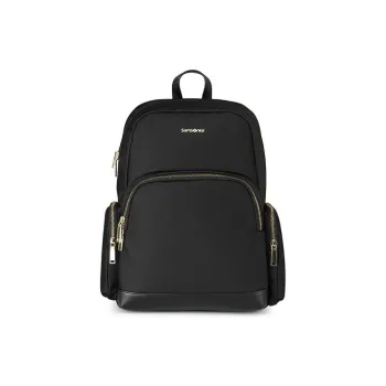 SAMSONITE Fabric With Cow Leather And Microfiber Leather Backpack Tubas Women's Black