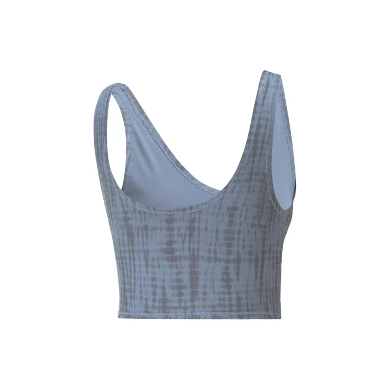 PUMA Studio Crop Haut De Yoga À Imprimés Studio Femme Sport Vests Women's Blue-1