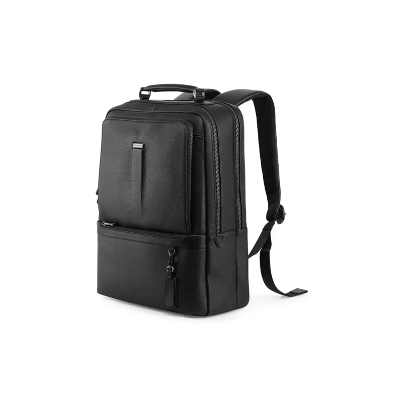 SAMSONITE Fabric With Cow Leather Backpack Regular Men's Black-1