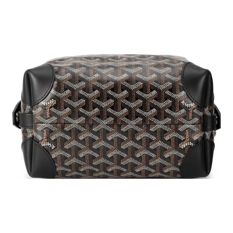GOYARD Bowling Canvas With Leather Clutch Makeup Bag Unisex Black-3