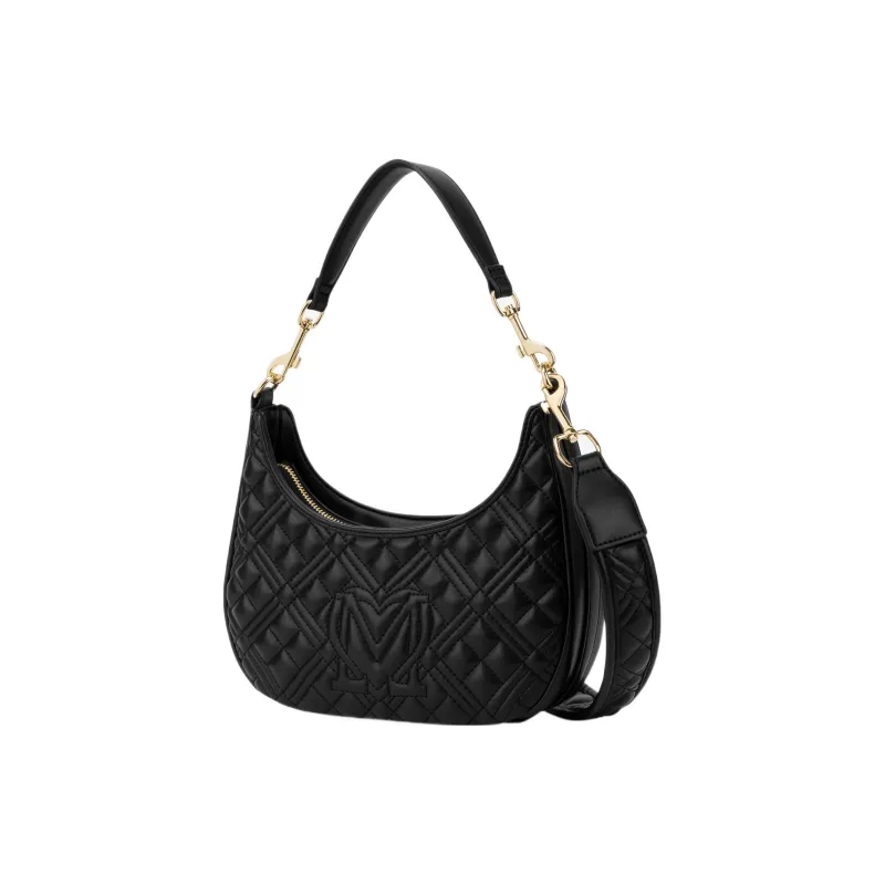 LOVE MOSCHINO Polyurethane Hobo Bag One Shoulder Handbags Regular Women's Black-1