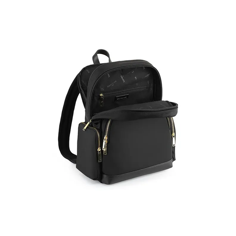 SAMSONITE Fabric With Cow Leather And Microfiber Leather Backpack Tubas Women's Black-4