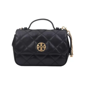 TORY BURCH TB Willa Leather Square Bag Shoulder Bag Crossbody Bag Handbag Women's Black