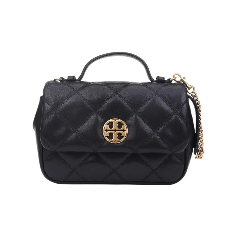TORY BURCH TB Willa Leather Square Bag Shoulder Bag Crossbody Bag Handbag Women's Black-0