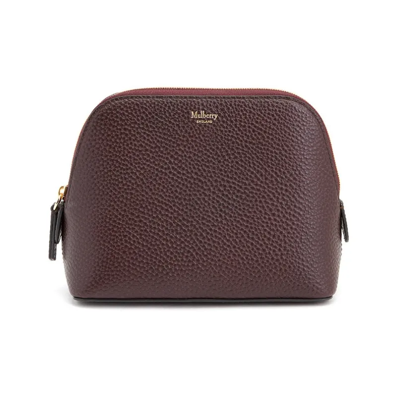 Mulberry Cow Leather Makeup Bag Women's Brown-0