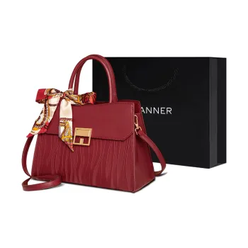 C°BANNER Cow Leather Mom Bag Handbag Regular Women's Burgundy