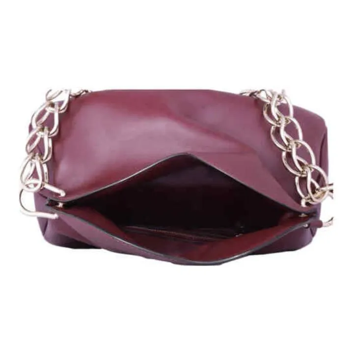Chloe Juana Shiny Calfskin Handbag Shoulder Bag Women's Burgundy-3