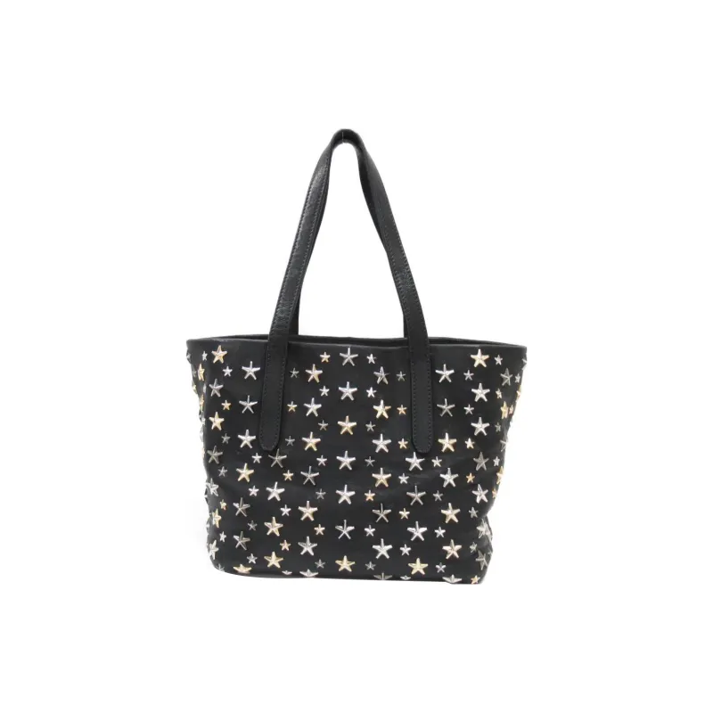 Jimmy Choo Leather Tote Bag Shopping Bag Handbag Regular Women's Black-0