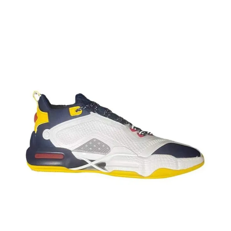 361° AG2 X Cushioning Anti Slip And Wear Resistant Coverage Support High Top Basketball Shoes Men's White Blue Yellow-1