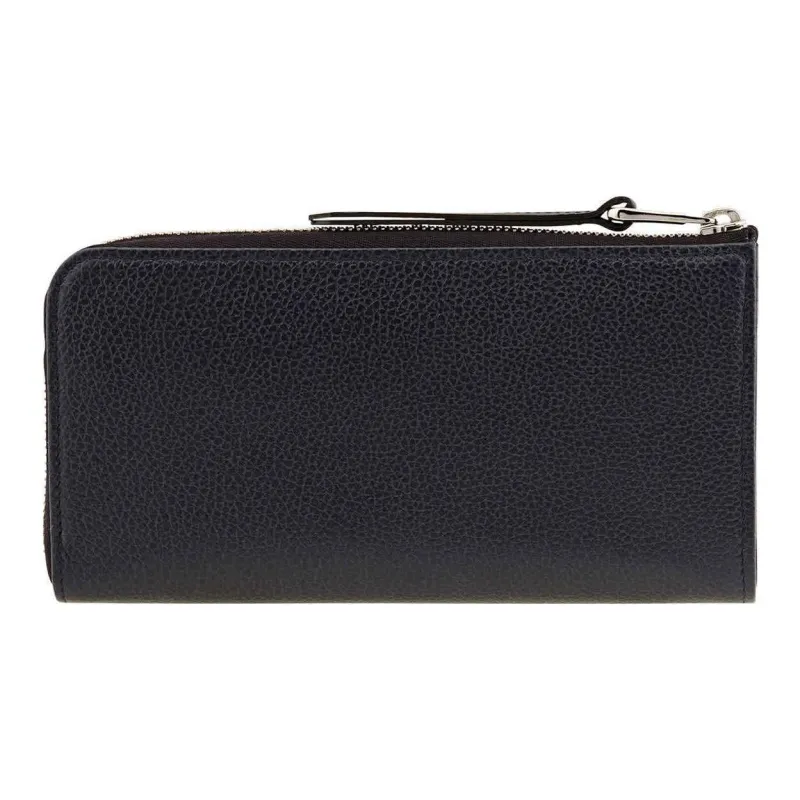 LONGCHAMP Le Foulonné Large Cow Leather Wallet Women's Navy-3