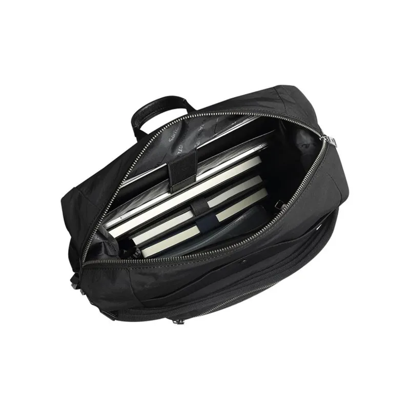 SAMSONITE Fabric Cow Leather Patchwork Tote Bag Shopping Bag Handbag Shoulder Bag Backpack Regular Women's Black-5