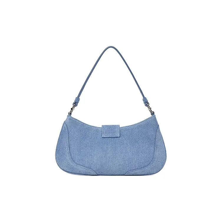 OSOI SHOULDER BROCLE _SMALL Cow Leather Handbag Shoulder Bag Women's Blue-2