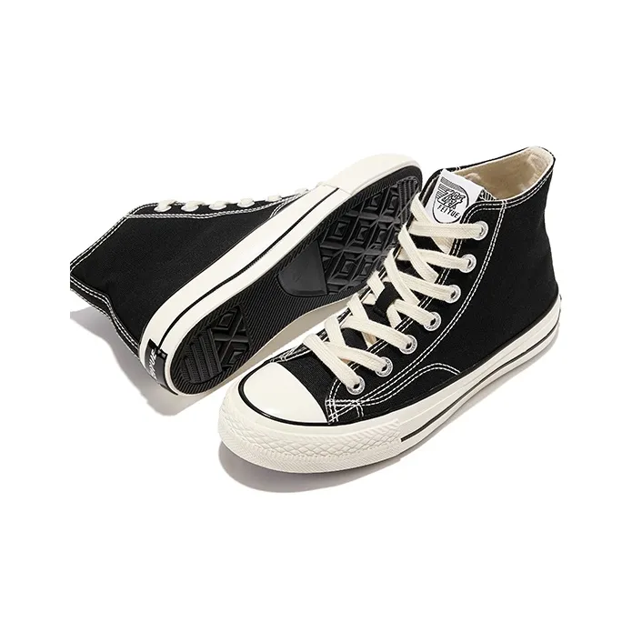Feiyue High Top Canvas Shoes Unisex Vintage Black-4