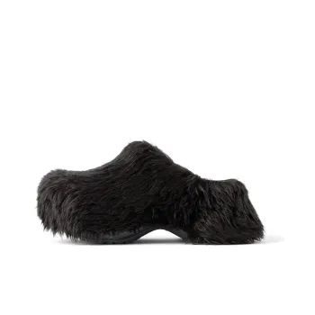 Balenciaga Crocs Mules 'Black Fake Fur On Rubber' Women's
