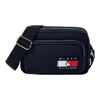 Tommy Hilfiger Miffy Collaboration Polyester Shoulder Bag, Crossbody Bag Small Size Unisex Navy Blue