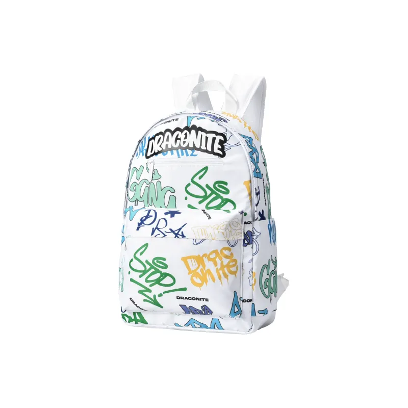DRACONITE Polyester Student Backpack Regular Unisex Dazzling Color White-1