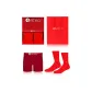 Red Lucky Shuttle-Cropped, Red+Red Socks Gift Box