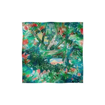 HERMES Silk Scarves Unisex Green