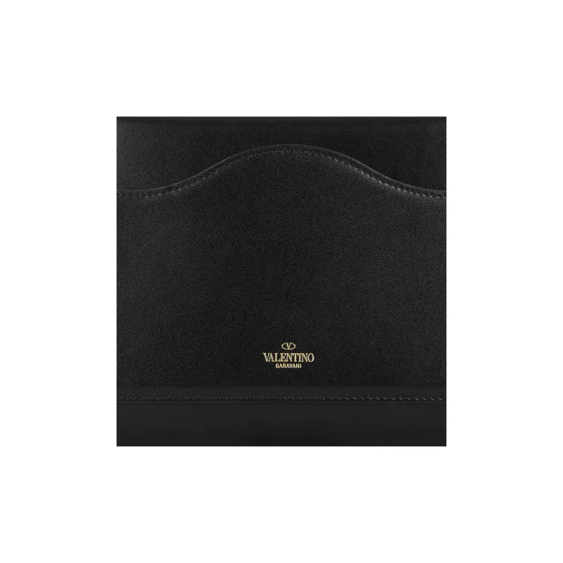 Valentino Vlogo Leather Flap Envelope Bag Shoulder Bag Women's Black-4