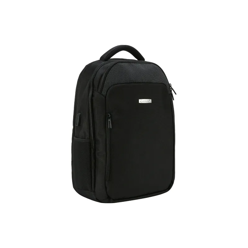Diplomat Fabric Minimalist Style Laptop Backpack Large Size Men's Black-2