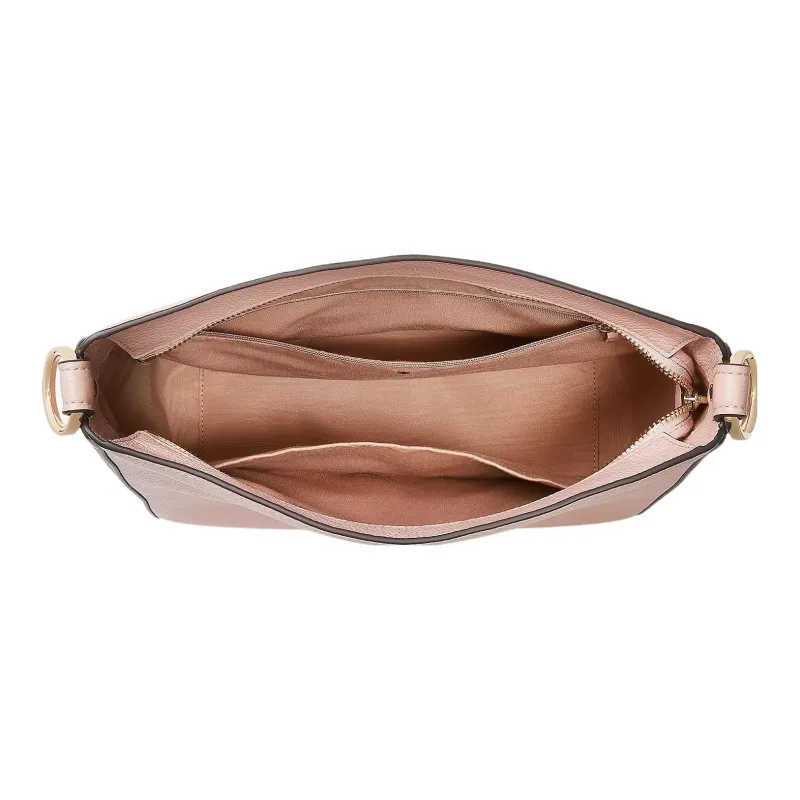 Kate Spade Hudson Litchi Grain Leather Hobo Bag Handbag Shoulder Bag Large Size Women's French Rose-3