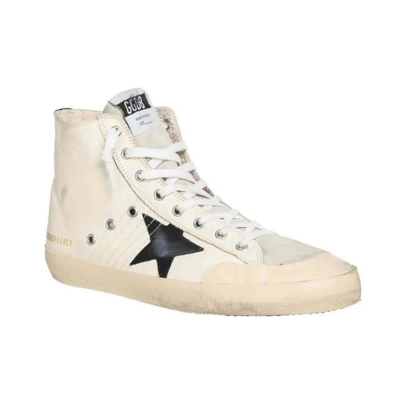 Golden Goose Francy High Top Skateboard Shoes Men's Beige Vintage Version-2