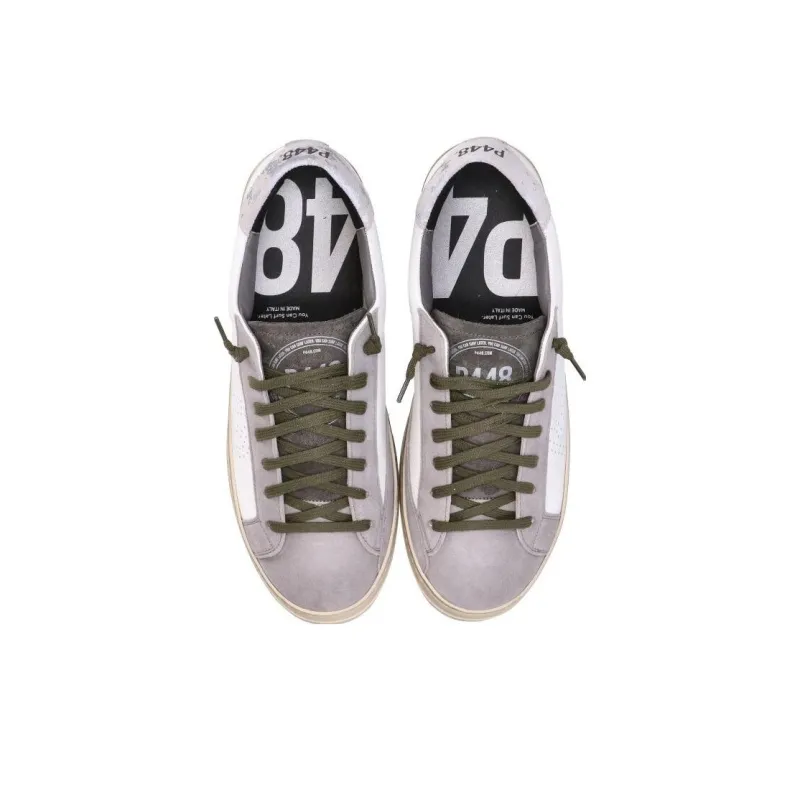 P448 Low Top Skateboard Shoes Men's White Gray-4