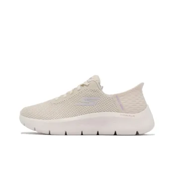 Skechers Go Walk Fle Hands Free Slip Ins Abrasion Resistant Breathable Low Top Casual Shoes Women's Beige Yellow