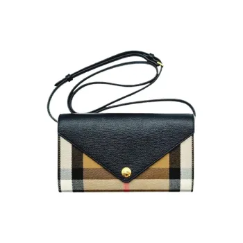 Burberry Hannah Check Shoulder Bag Black