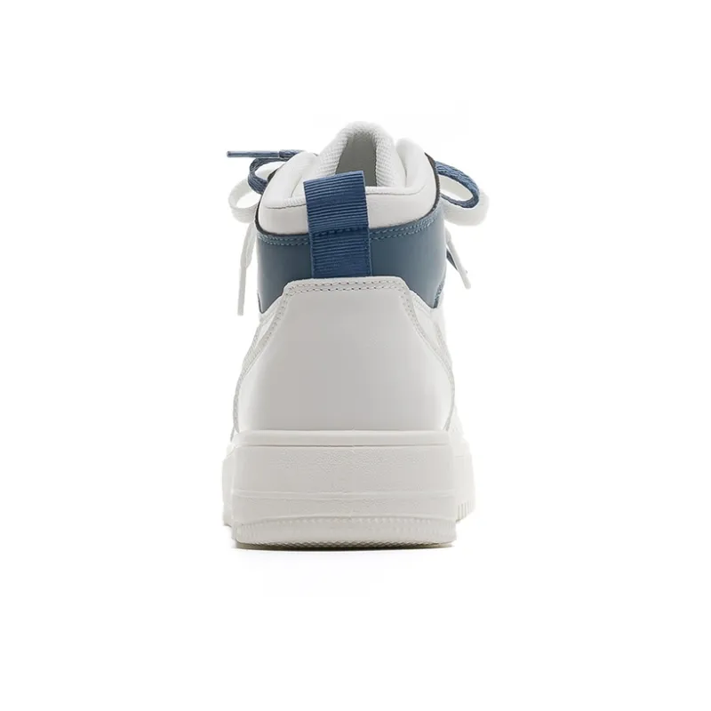 WARRIOR Skateboard Shoes Unisex High Top Beige Blue-9