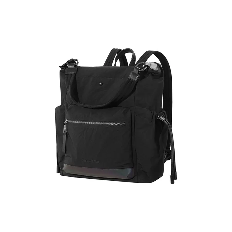SAMSONITE Fabric Cow Leather Patchwork Tote Bag Shopping Bag Handbag Shoulder Bag Backpack Regular Women's Black-1