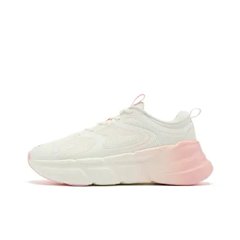 QIAODAN Cushioning Anti Slip And Wear Resistant Low Top Running Shoes Women's Ivory Hydro Pink