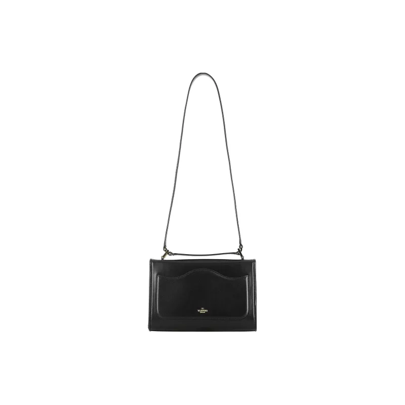Valentino Vlogo Leather Flap Envelope Bag Shoulder Bag Women's Black-2