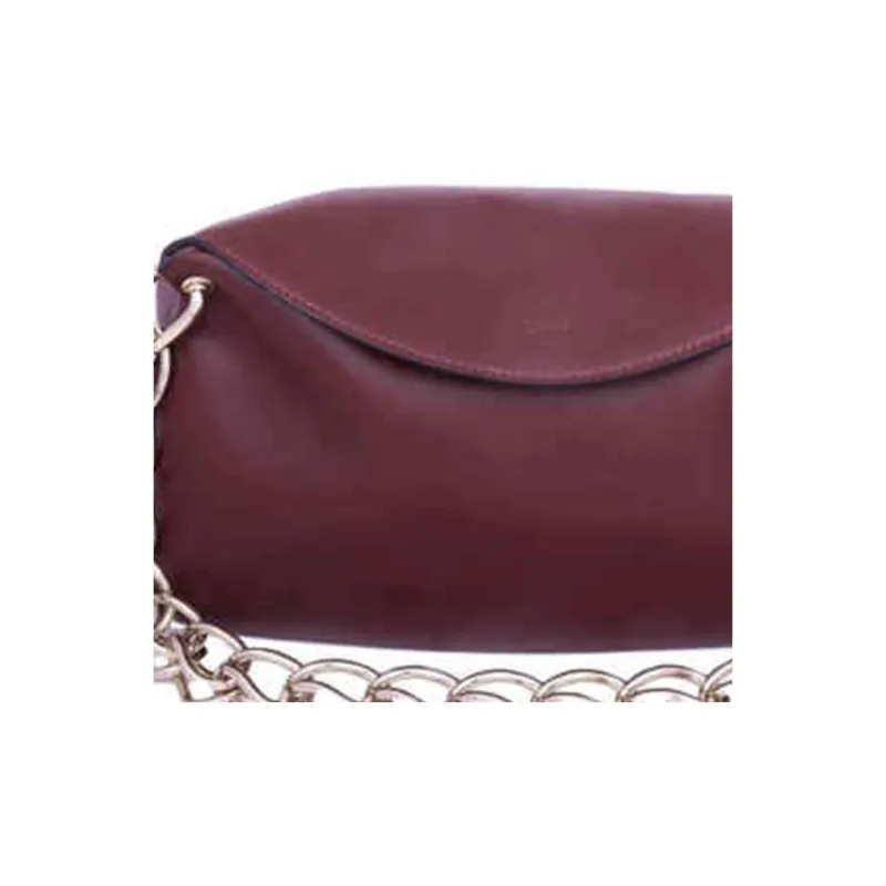 Chloe Juana Shiny Calfskin Handbag Shoulder Bag Women's Burgundy-4