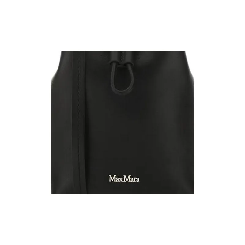 MaxMara Leather Bucket Bags Shoulder Bags Women's Black-6