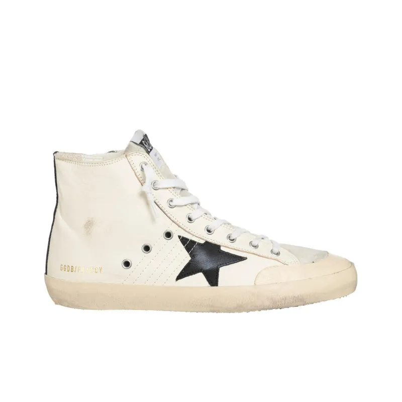 Golden Goose Francy High Top Skateboard Shoes Men's Beige Vintage Version-1