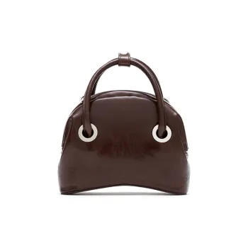 OSOI CIRCLE MINI Calfskin Handbag Regular Women's Brown